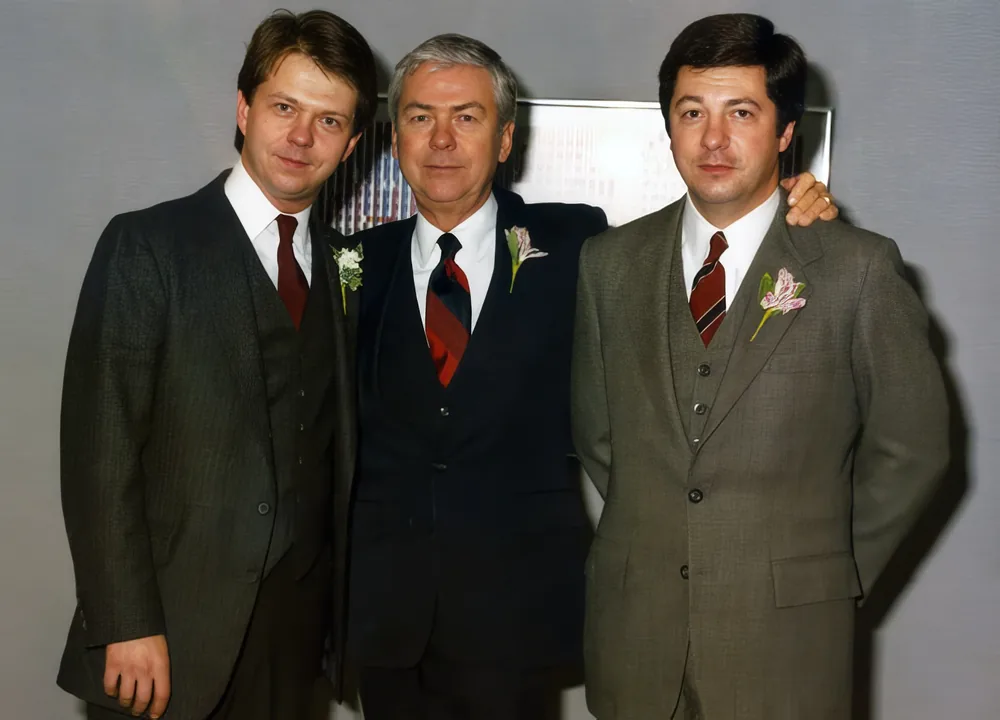 Gary, George and Mike at the opening of Studio A in 1984